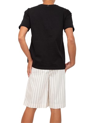T-shirt nera Twinset Actitude in cotone con logo lurex in DONNA