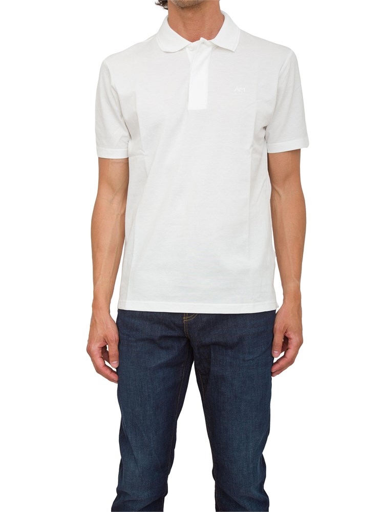Polo Antony Morato bianco in piqué di cotone con logo