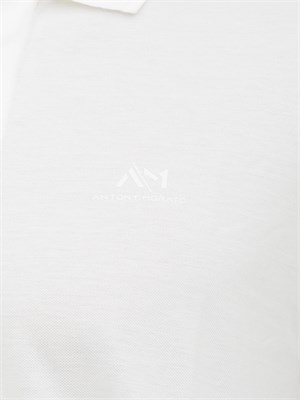 Polo Antony Morato bianco in piqué di cotone con logo in UOMO