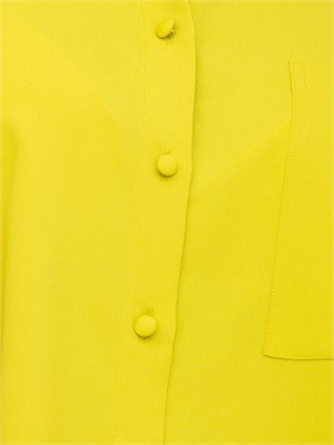 Camicia Twinset Actitude in crêpe de Chine verde lime con tasca avanti in DONNA
