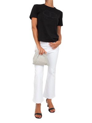 T-shirt Twinset in cotone nero con ricamo Oval T in DONNA