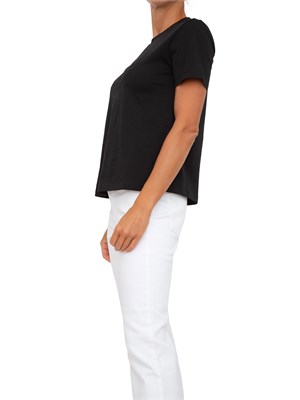 T-shirt Twinset in cotone nero con ricamo Oval T in DONNA