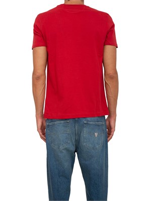 T-shirt uomo La Martina in cotone rosso con logo grande a contrasto in UOMO