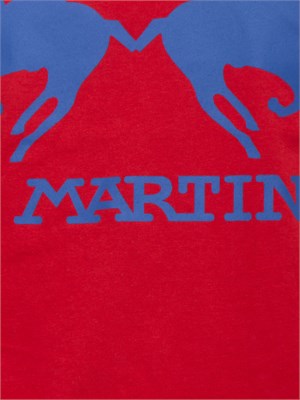 T-shirt uomo La Martina in cotone rosso con logo grande a contrasto in UOMO