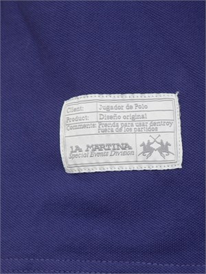 Polo uomo La Martina in cotone blu con logo grande e sottocollo con logo a contrasto in UOMO