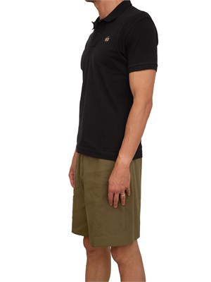 Polo uomo La Martina in cotone nero con logo sul petto e logo sul sottocollo in UOMO