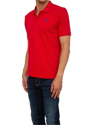 Polo uomo La Martina in cotone rosso con ricamo logo a contrasto in UOMO