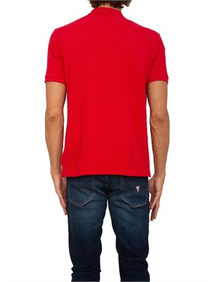 Polo uomo La Martina in cotone rosso con ricamo logo a contrasto in UOMO