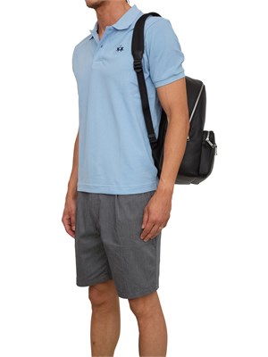 Polo uomo La Martina in cotone azzurro con ricamo logo a contrasto in UOMO