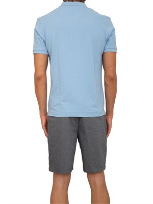 Polo uomo La Martina in cotone azzurro con ricamo logo a contrasto in UOMO