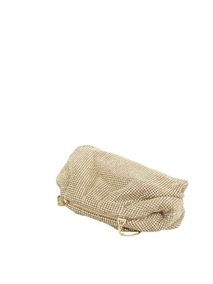 Pouch bag Petra di Twenty Fouhaitch in cristalli oro e tracolla removibile in DONNA