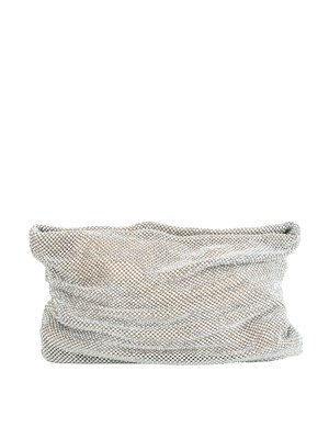Maxi pochette Dunham di Twenty Fourhaitch in maglia di strass argento in DONNA