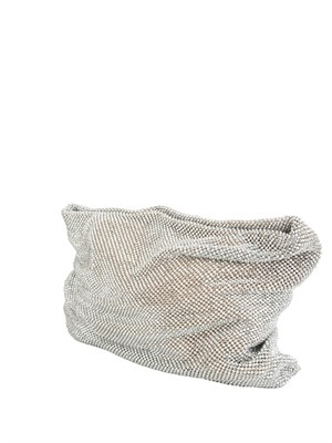 Maxi pochette Dunham di Twenty Fourhaitch in maglia di strass argento in DONNA