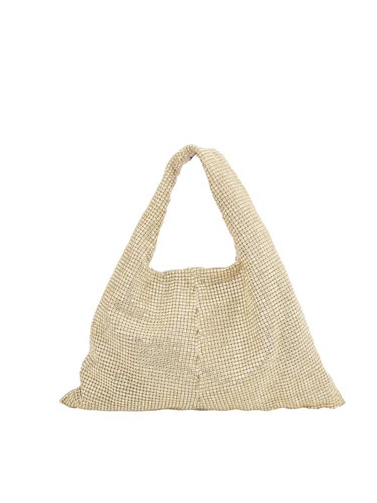 Borsa shopper Parks di Twenty Fourhaitch in maglia di strass oro