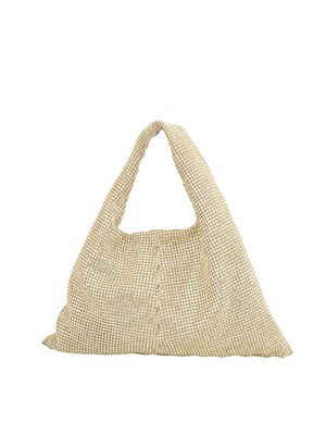 Borsa shopper Parks di Twenty Fourhaitch in maglia di strass oro in DONNA