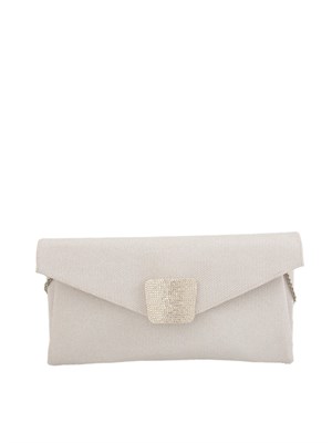 Maxi pochette Saturno di Twenty Fourhaitch in tessuto diamantato con patta e fibbia in DONNA