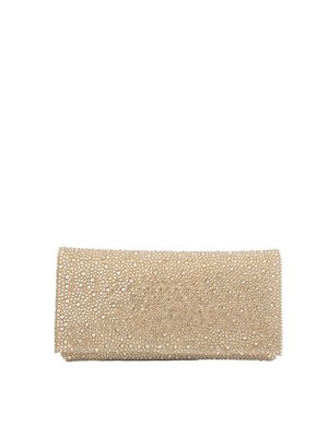 Pochette Siria di Twenty Fourhaitch con mini cristalli oro e tracolla removibile in DONNA