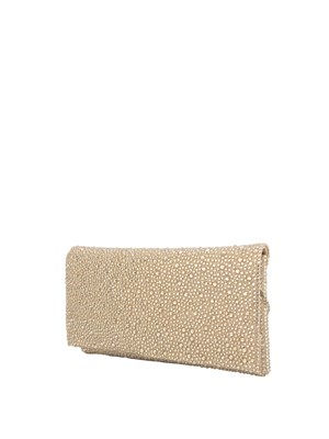 Pochette Siria di Twenty Fourhaitch con mini cristalli oro e tracolla removibile in DONNA