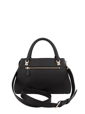 Borsa a mano Guess modello Noelle in similpelle nera con lavorazione saffiano in DONNA