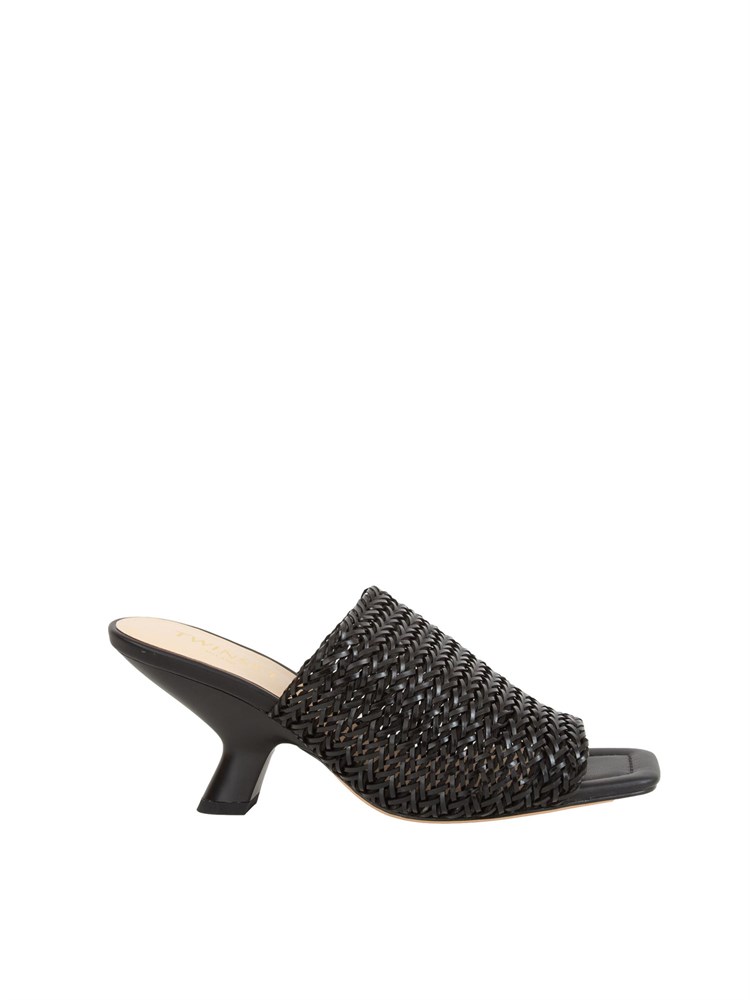 Sandali Twinset nero mules con intrecci
