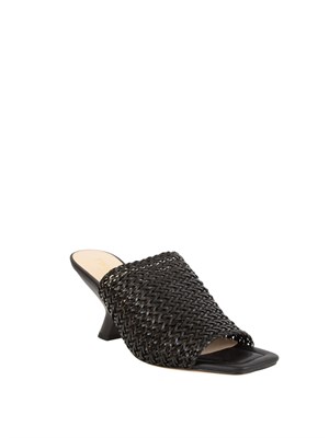Sandali Twinset nero mules con intrecci in DONNA