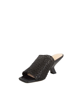 Sandali Twinset nero mules con intrecci in DONNA