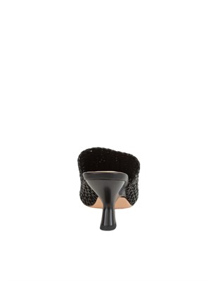 Sandali Twinset nero mules con intrecci in DONNA