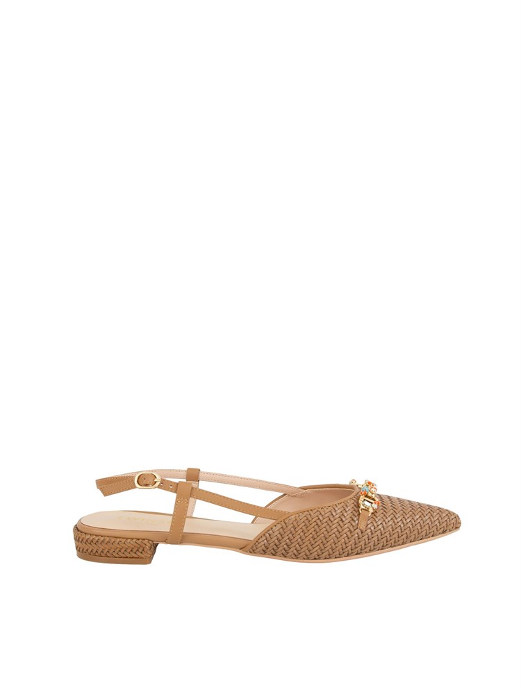 Ballerine Twinset slingback con Oval T beige