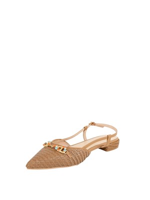 Ballerine Twinset slingback con Oval T beige in DONNA