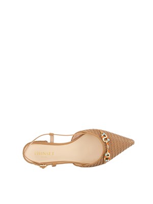 Ballerine Twinset slingback con Oval T beige in DONNA