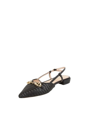 Ballerine Twinset slingback con Oval T nero in DONNA