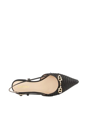 Ballerine Twinset slingback con Oval T nero in DONNA