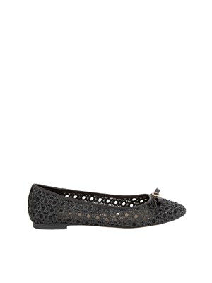 Ballerine Twinset nero con intrecci e fiocco in DONNA