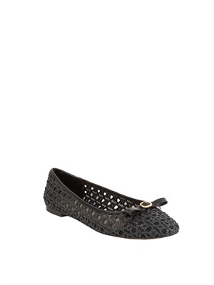Ballerine Twinset nero con intrecci e fiocco in DONNA