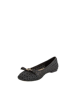 Ballerine Twinset nero con intrecci e fiocco in DONNA