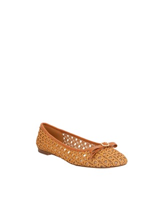 Ballerine Twinset beige con intrecci e fiocco in DONNA
