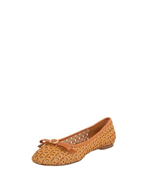 Ballerine Twinset beige con intrecci e fiocco in DONNA