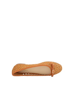 Ballerine Twinset beige con intrecci e fiocco in DONNA