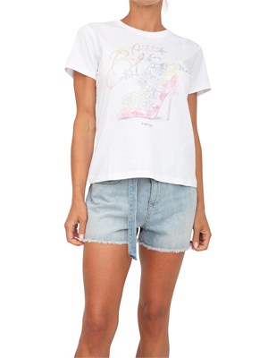 T-shirt Twinset in cotone bianco con stampa in DONNA