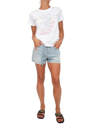 T-shirt Twinset in cotone bianco con stampa in DONNA