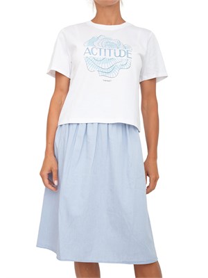 T-shirt Twinset Actitude in cotone bianco con stampa cuore in DONNA