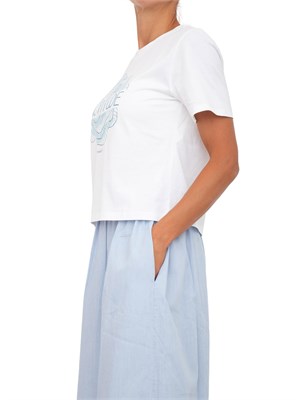 T-shirt Twinset Actitude in cotone bianco con stampa cuore in DONNA