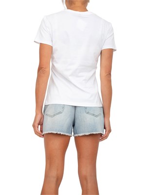 T-shirt Twinset in cotone bianco con stampa fiore in DONNA