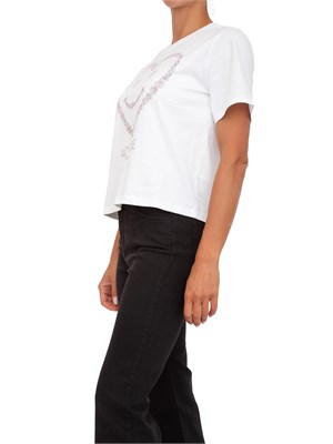 T-shirt Twinset Actitude in cotone bianco con stampa cuore e logo in DONNA
