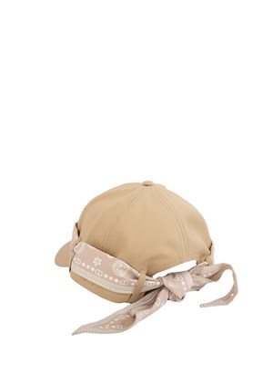 Cappello baseball Twinset in cotone beige con bandana in DONNA