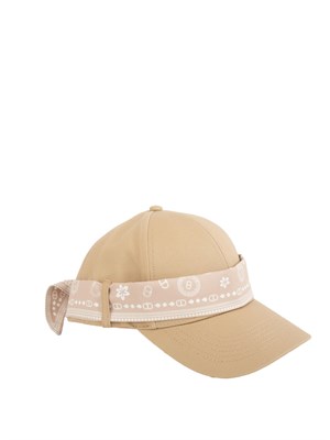 Cappello baseball Twinset in cotone beige con bandana in DONNA