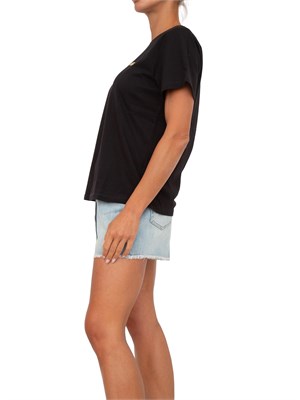 T-shirt Twinset in cotone con logo Oval T di strass in DONNA