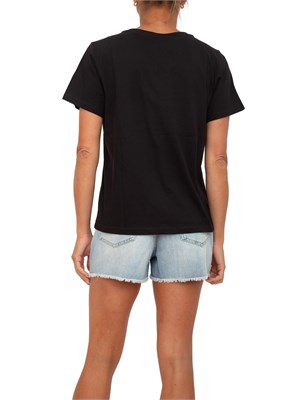 T-shirt Twinset in cotone con logo Oval T di strass in DONNA