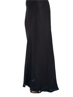 Gonna lunga Twinset in lino nero con linea svasata e morbida in DONNA