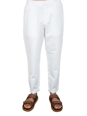 Pantalone Armani Exchange bianco in lino e cotone in UOMO